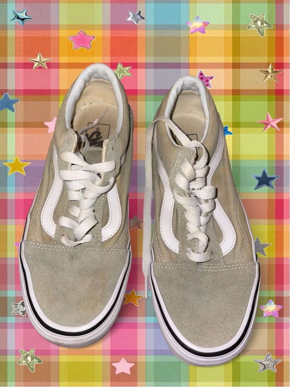 Vans Old Skool Low-Top Sneakers in Beige\Green